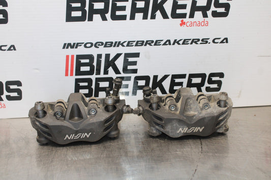 07-08 KAWASAKI NINJA ZX6R RIGHT LEFT FRONT BRAKE CALIPER SET PAIR CALIPERS BB203