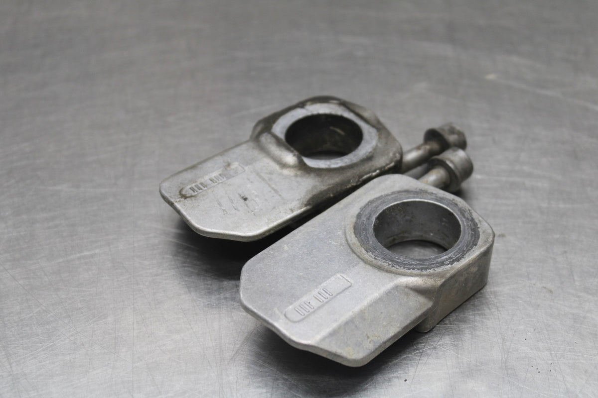 19 BMW F750GS SWINGARM CHAIN TENSIONER ADJUSTMENT BRACKETS  BB938