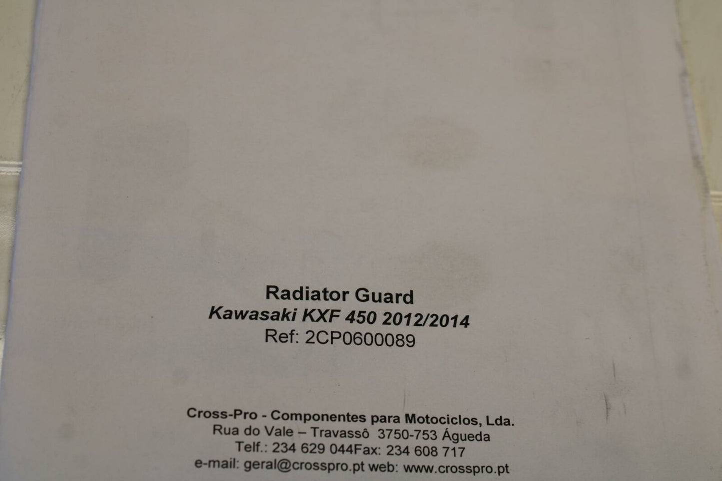 12-14 KAWASAKI KX450F CROSSPRO RADIATOR GUARD SHIELD