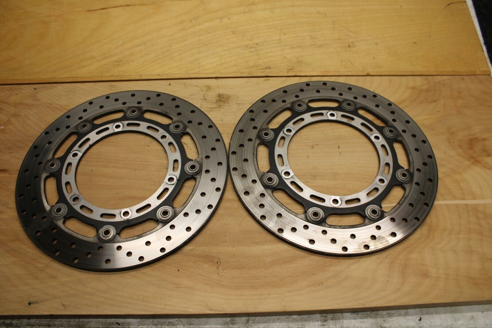 02-03 YAMAHA YZF R1 5PW FRONT LEFT RIGHT BRAKE ROTORS DISCS BB313