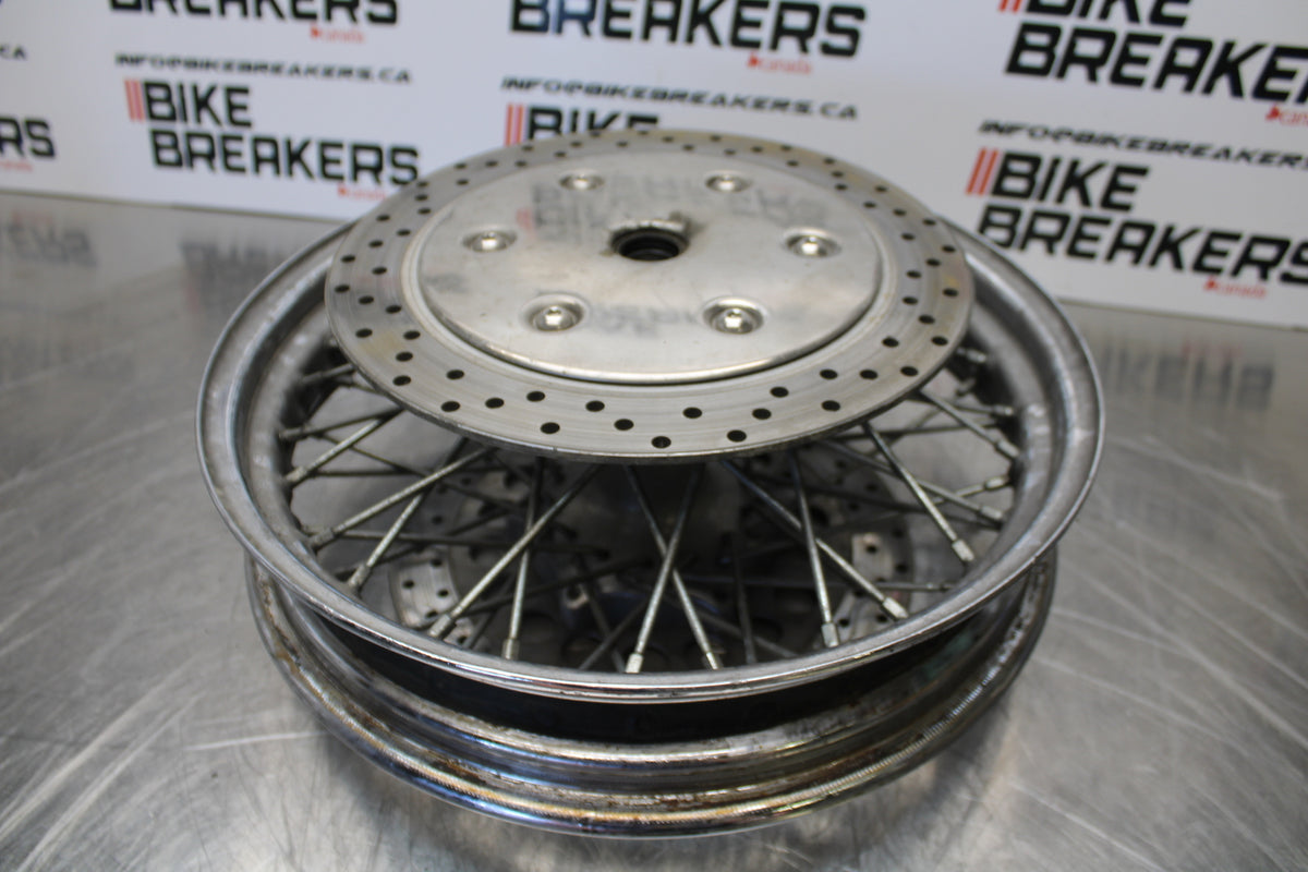 04 YAMAHA ROAD STAR XV1700A FRONT WHEEL FRONT RIM & ROTORS BB155