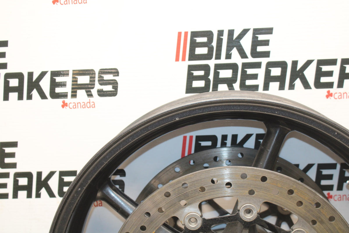 12 TRIUMPH STREET TRIPLE R FRONT WHEEL FRONT RIM & ROTORS BB914