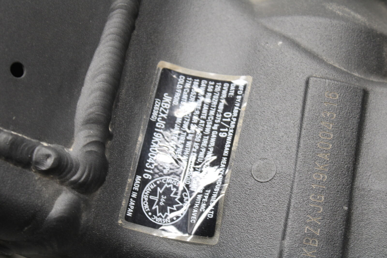 19-20 KAWASAKI NINJA ZX6R RACE OR STUNT FRAME CHASSIS BB338