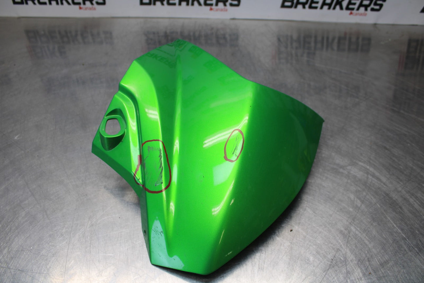 08-18 KAWASAKI KLR650 RIGHT FRONT UPPER NOSE FAIRING COWL SHROUD BB183