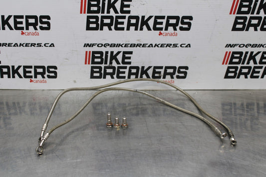 05 YAMAHA YZF R6 AFTERMARKET FRONT BRAKE CALIPER HOSES LINES BB814