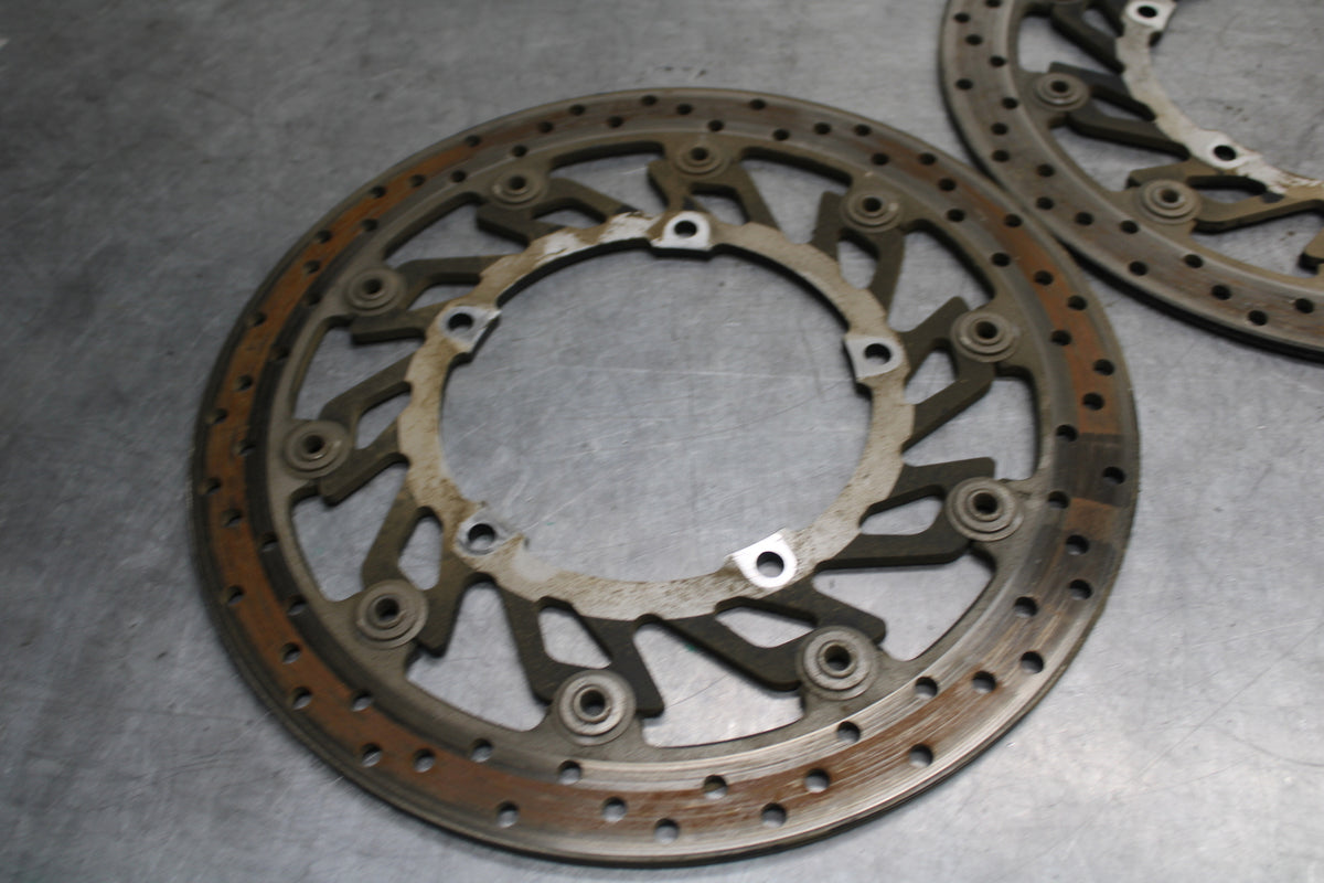 09-14 YAMAHA YZF R1 FRONT LEFT RIGHT BRAKE ROTORS DISCS 14B-2581T-00-00 BB696