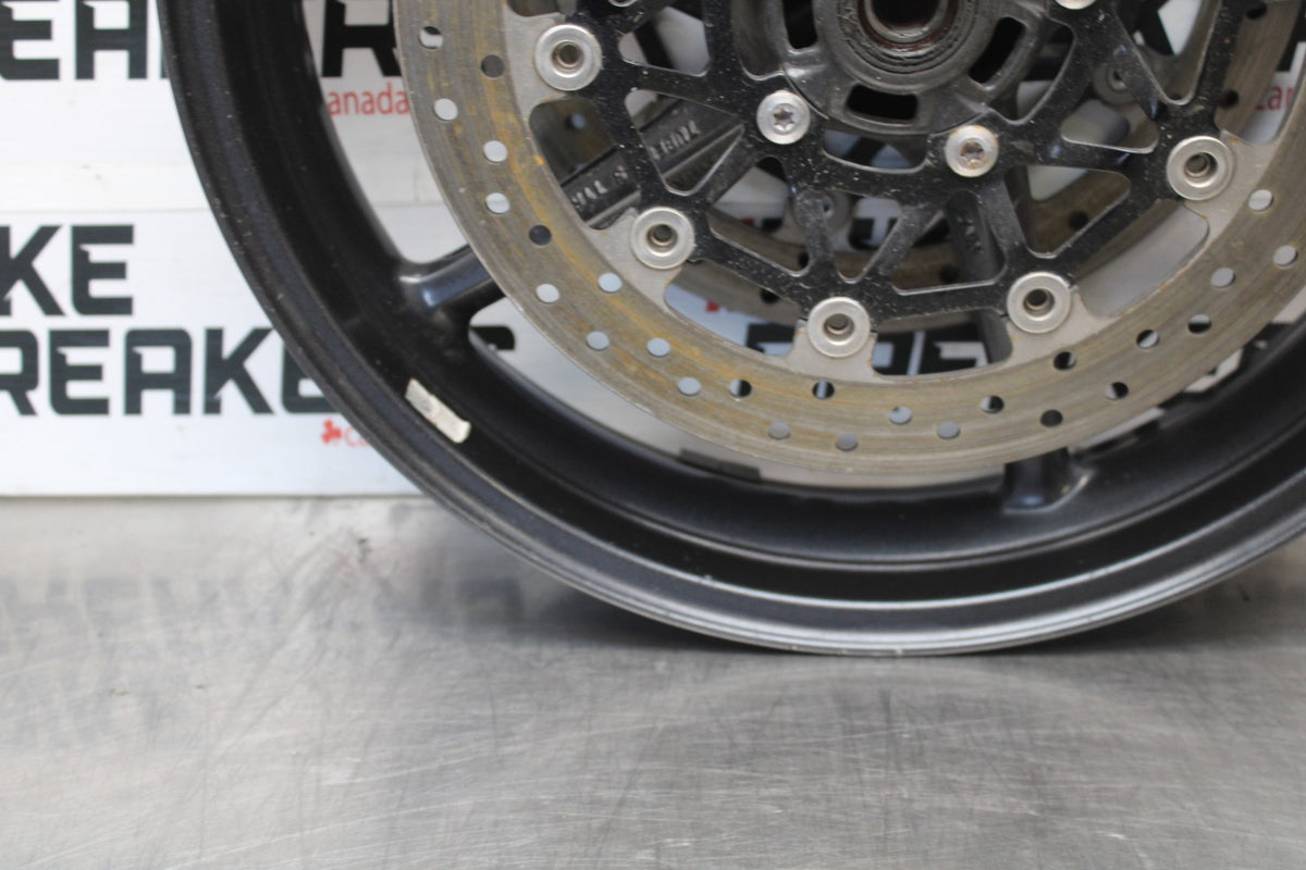 12 TRIUMPH STREET TRIPLE R FRONT WHEEL FRONT RIM & ROTORS BB914