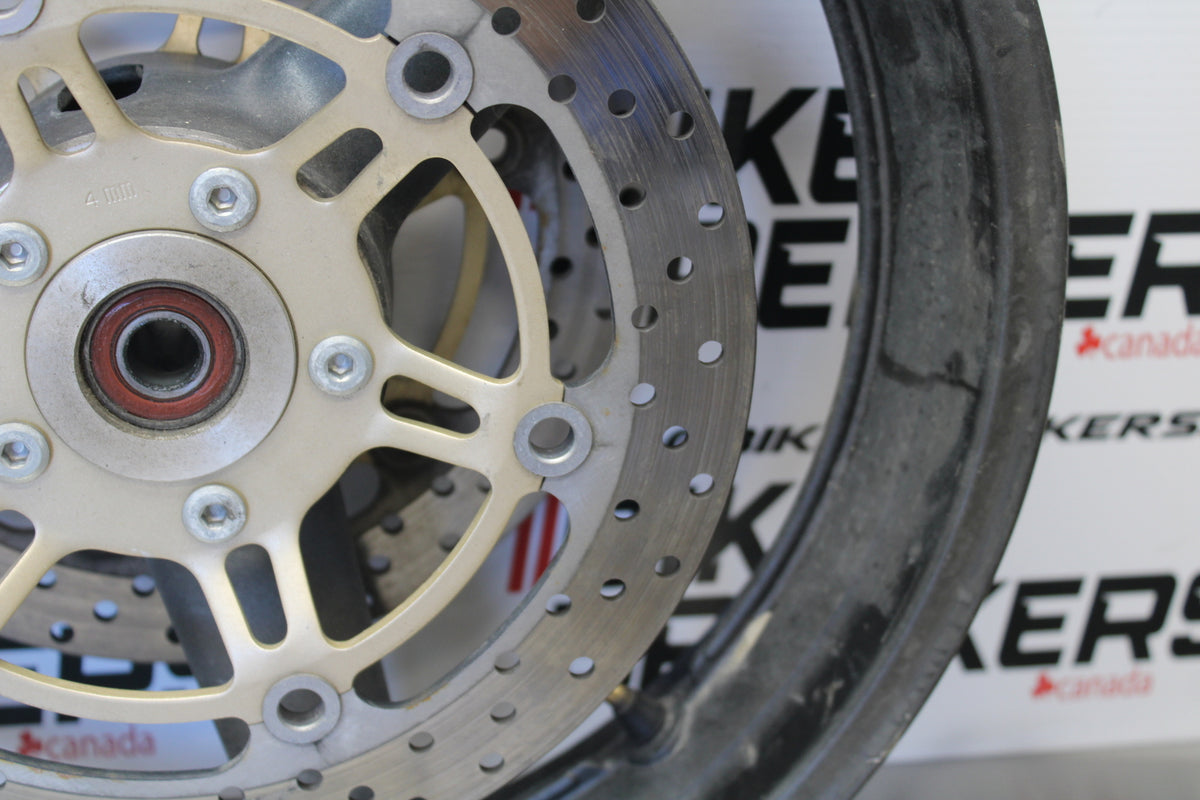 00 SUZUKI SV650 FRONT WHEEL FRONT RIM & ROTORS BB156