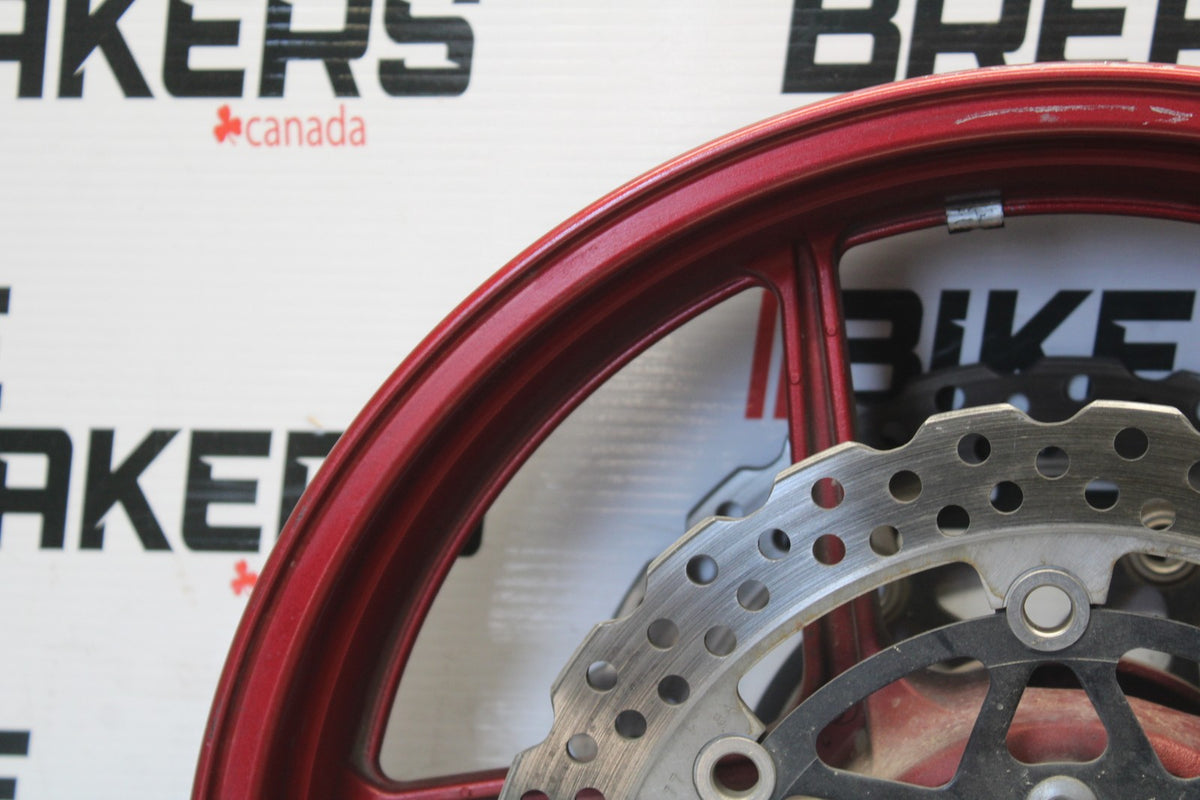 07-08 KAWASAKI NINJA ZX6R FRONT WHEEL FRONT RIM & ROTORS BB937