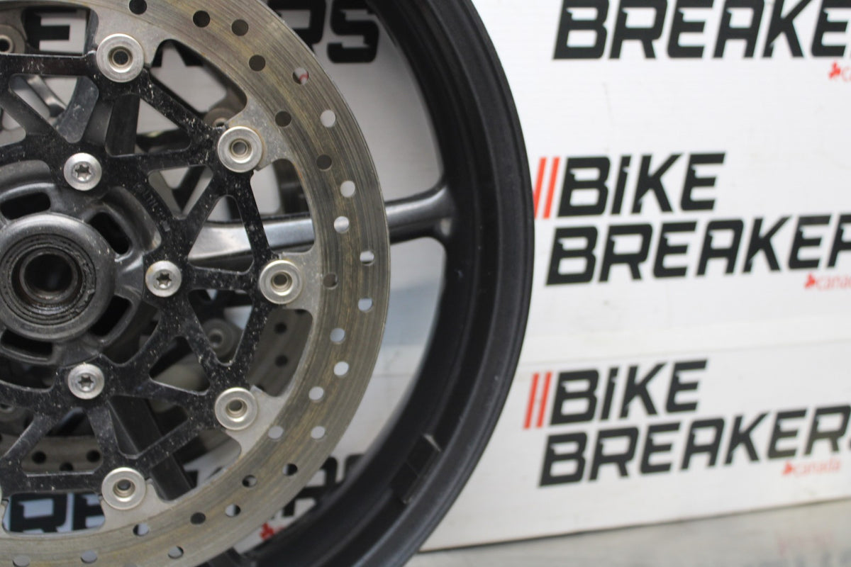 12 TRIUMPH STREET TRIPLE R FRONT WHEEL FRONT RIM & ROTORS BB914
