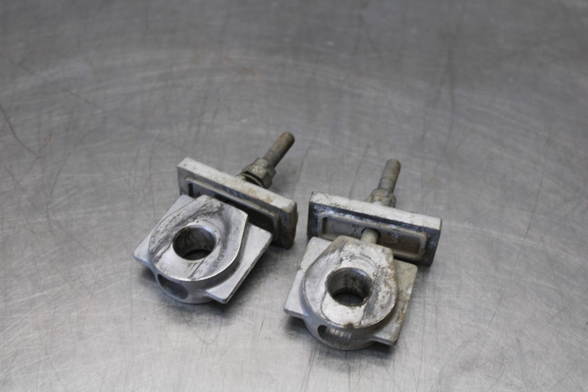 06 KAWASAKI KLR650 SWINGARM CHAIN TENSIONER ADJUSTMENT BRACKETS  BB919