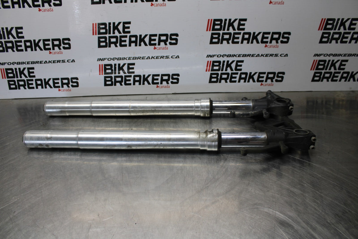 07-08 KAWASAKI NINJA ZX6R FRONT FORKS SHOCK SUSPENSION SET PAIR BB175
