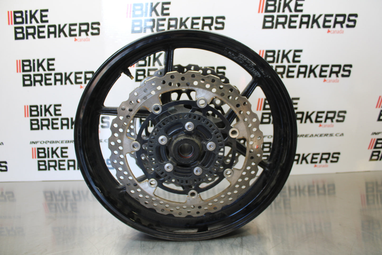 13-18 KAWASAKI NINJA ZX6R FRONT WHEEL FRONT RIM & ROTORS  BB143