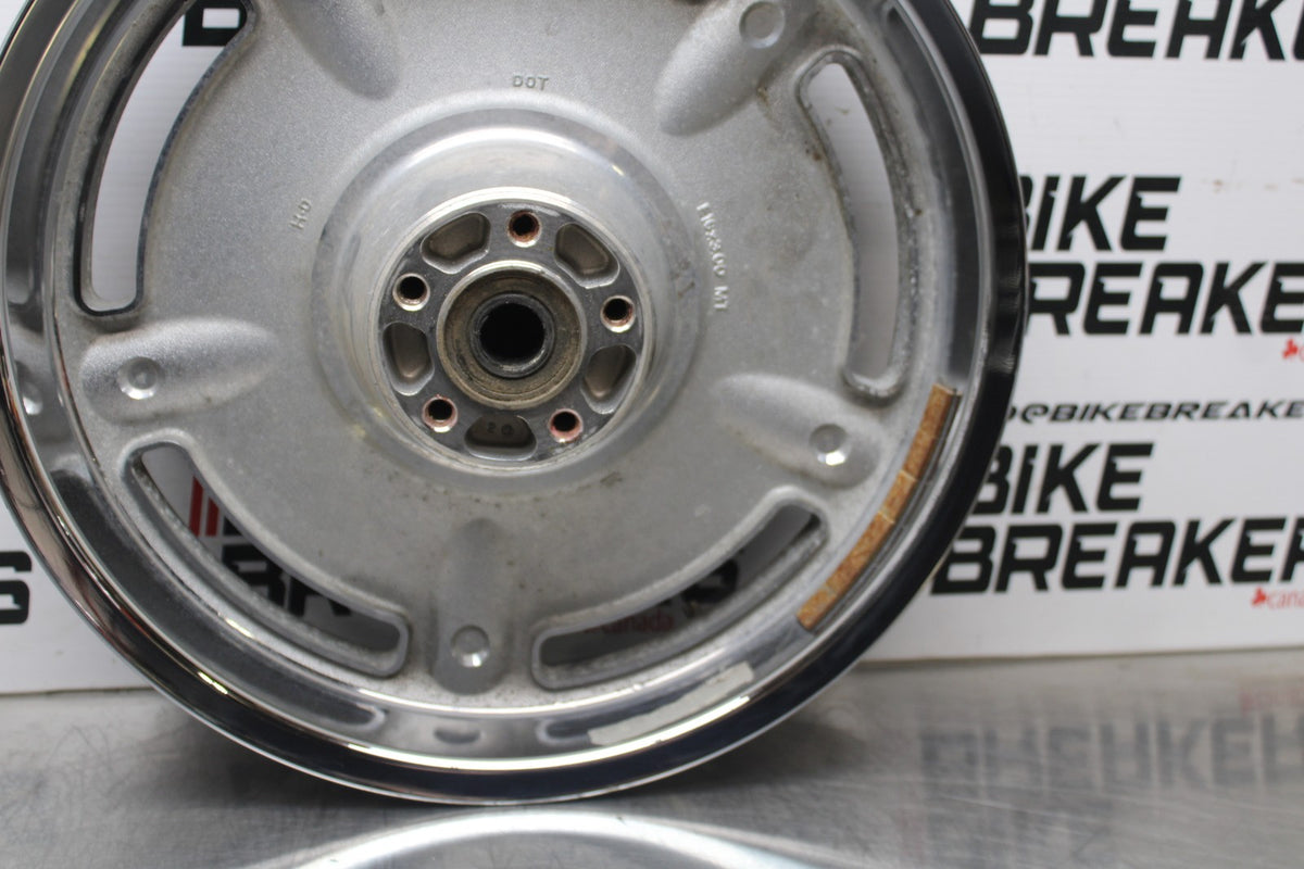 09 HARLEY-DAVIDSON SPORTSTER 1200 CUSTOM XL1200C REAR WHEEL RIM & ROTOR BB776