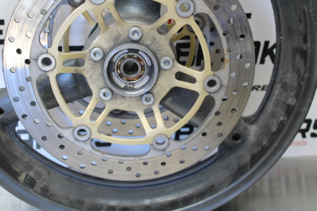 00 SUZUKI SV650 FRONT WHEEL FRONT RIM & ROTORS BB156