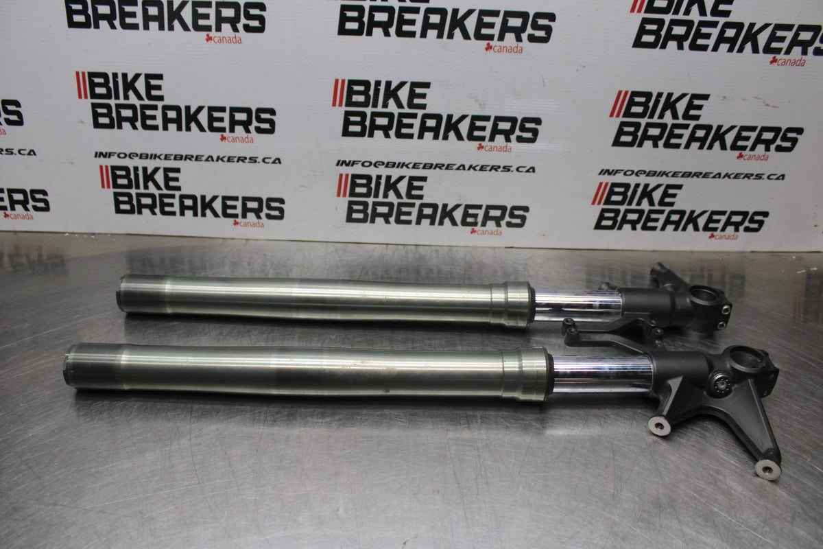 09-12 KAWASAKI NINJA ZX6R FRONT FORKS  SUSPENSION SET PAIR 44071-0634-11G BB617