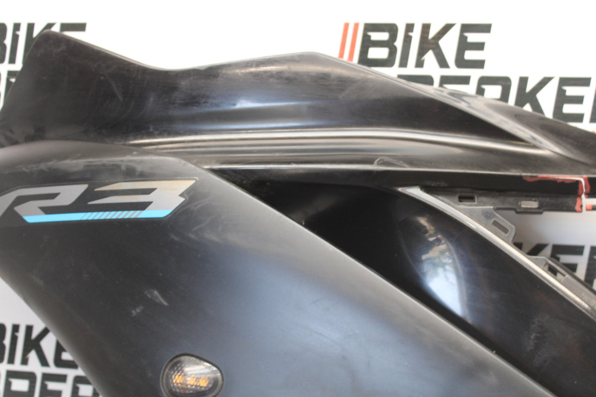 23 YAMAHA YZF R3 LEFT LOWER MID UPPER SIDE FAIRING COWL BB003