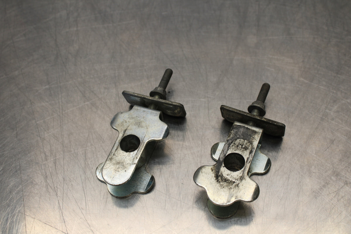 04-09 SUZUKI GS500F SWINGARM CHAIN TENSIONER ADJUSTMENT BRACKETS  BB165