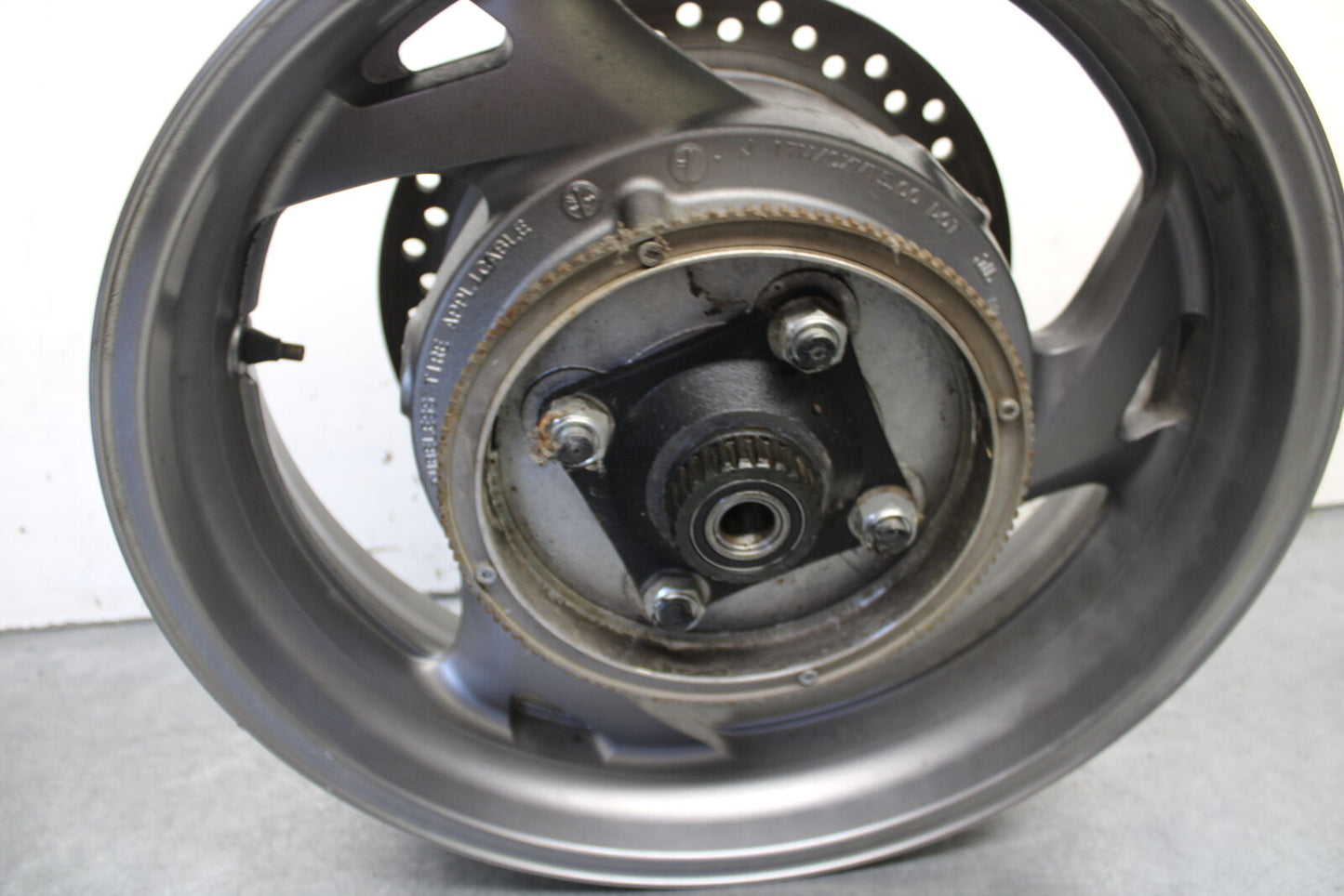 04-12 HONDA ST1300A REAR WHEEL AND ROTOR BACK BRAKE DISC (ITEM B) BB669