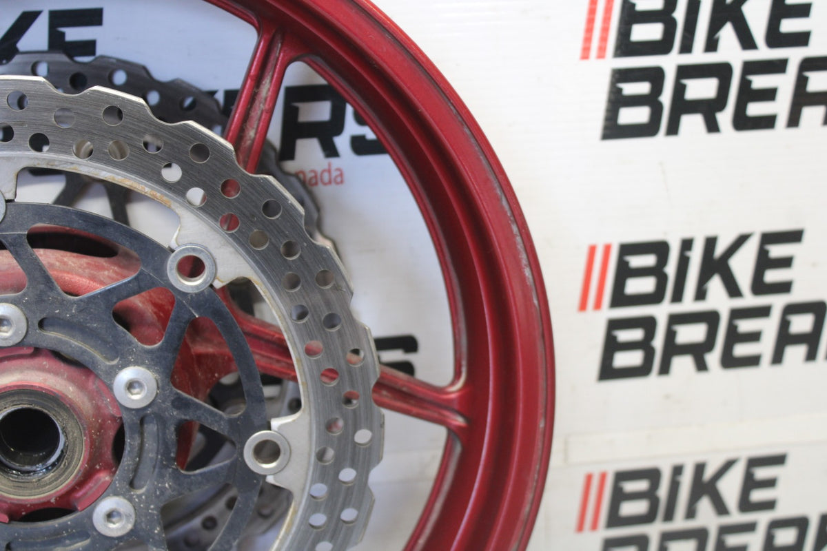 07-08 KAWASAKI NINJA ZX6R FRONT WHEEL FRONT RIM & ROTORS BB937