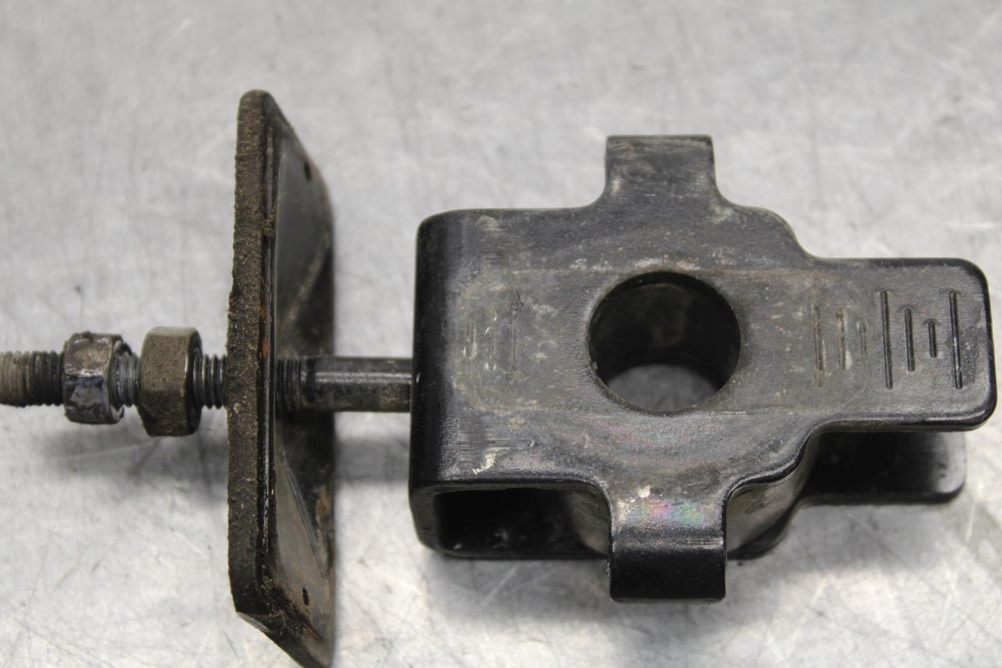 2008 Honda CBF1000 SWINGARM CHAIN TENSIONER ADJUSTMENT BRACKET SET PAIR  BB641