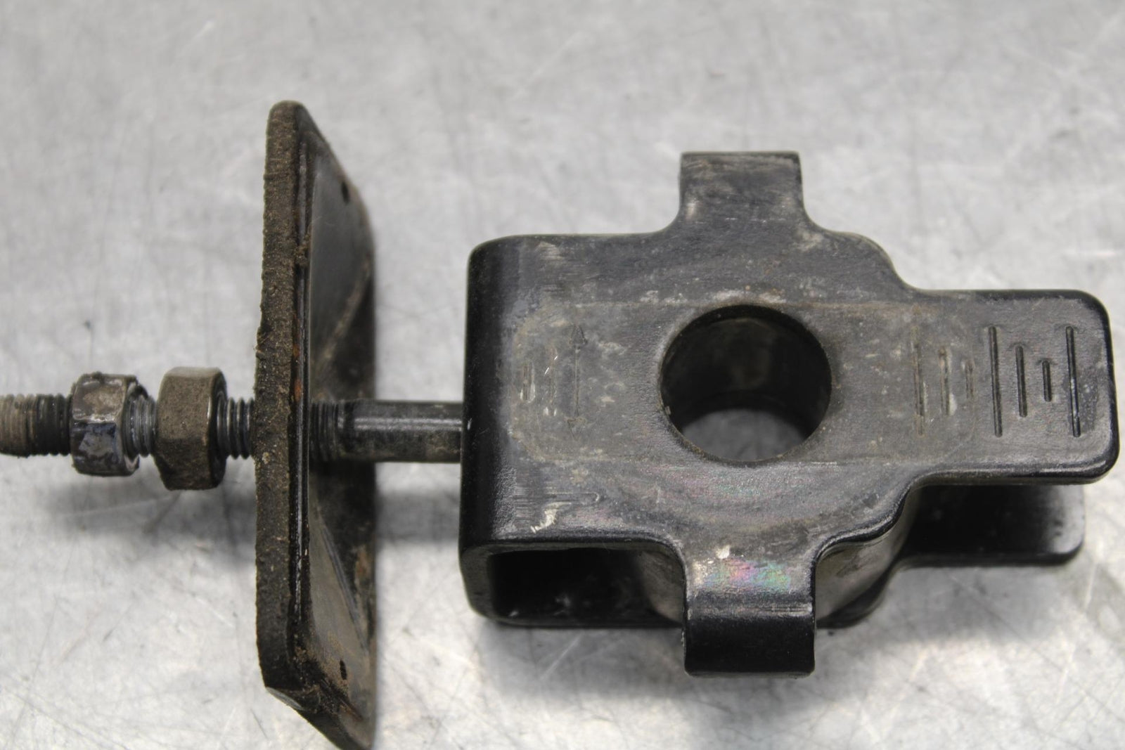 2008 Honda CBF1000 SWINGARM CHAIN TENSIONER ADJUSTMENT BRACKET SET PAIR  BB641