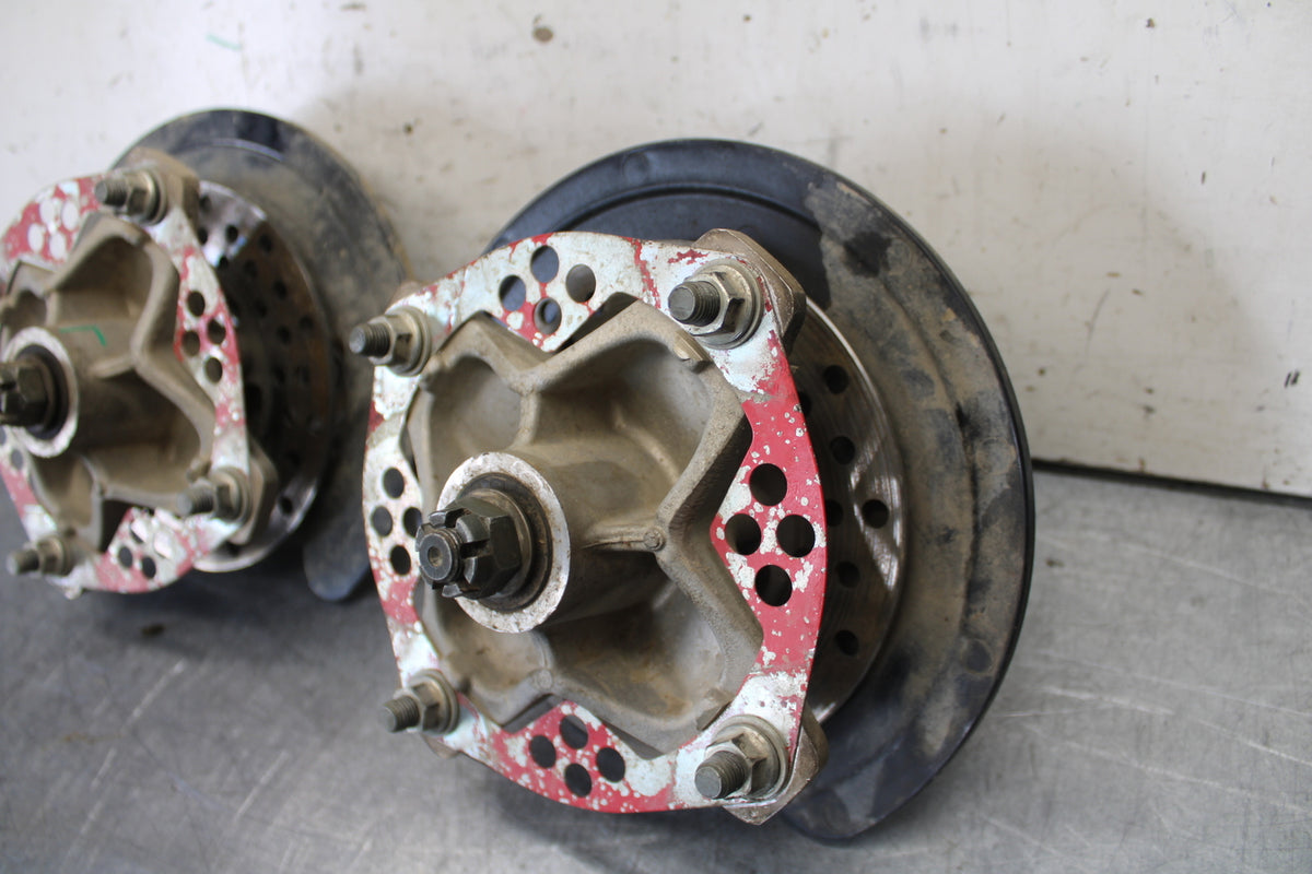 01-05 YAMAHA RAPTOR 660R FRONT WHEEL RIGHT LEFT HUB SET 5LP-25111-20-00  BB695