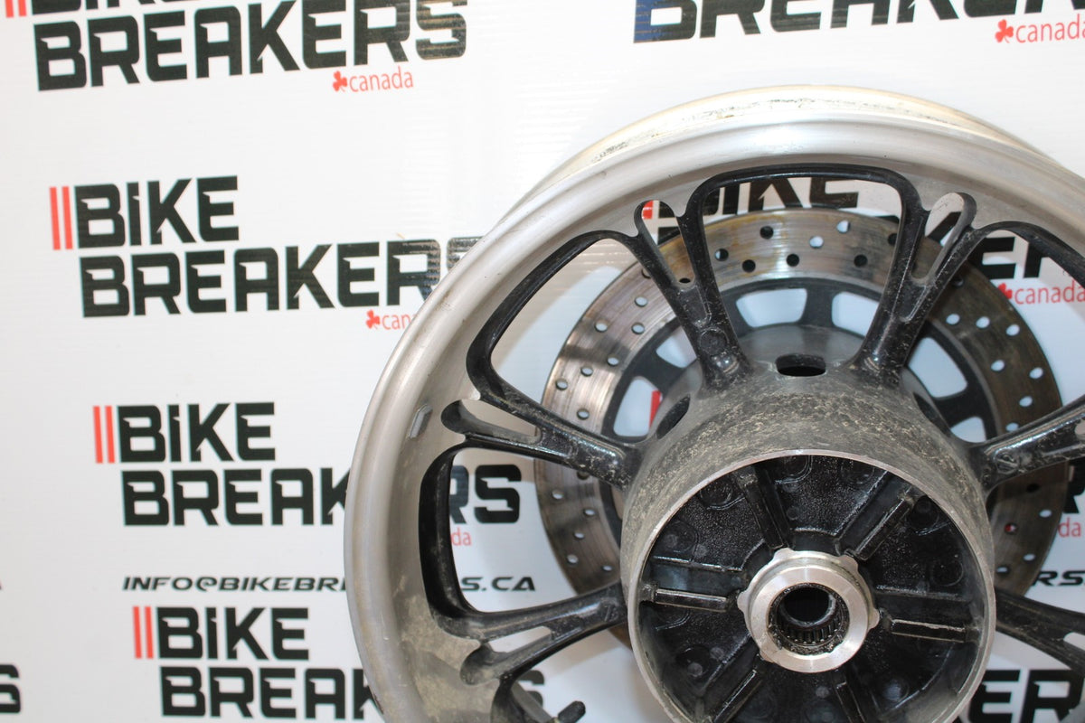 09 YAMAHA V STAR 950 REAR WHEEL BACK RIM & BRAKE DISC ROTOR BB172