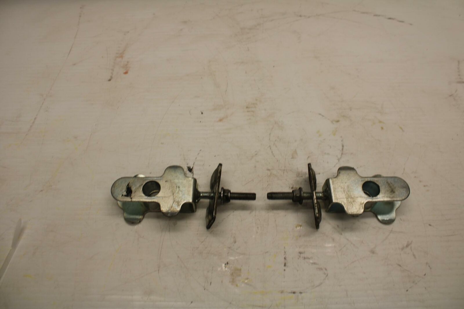 04-09 SUZUKI GS500F SWINGARM CHAIN TENSIONER ADJUSTMENT BRACKETS  BB278