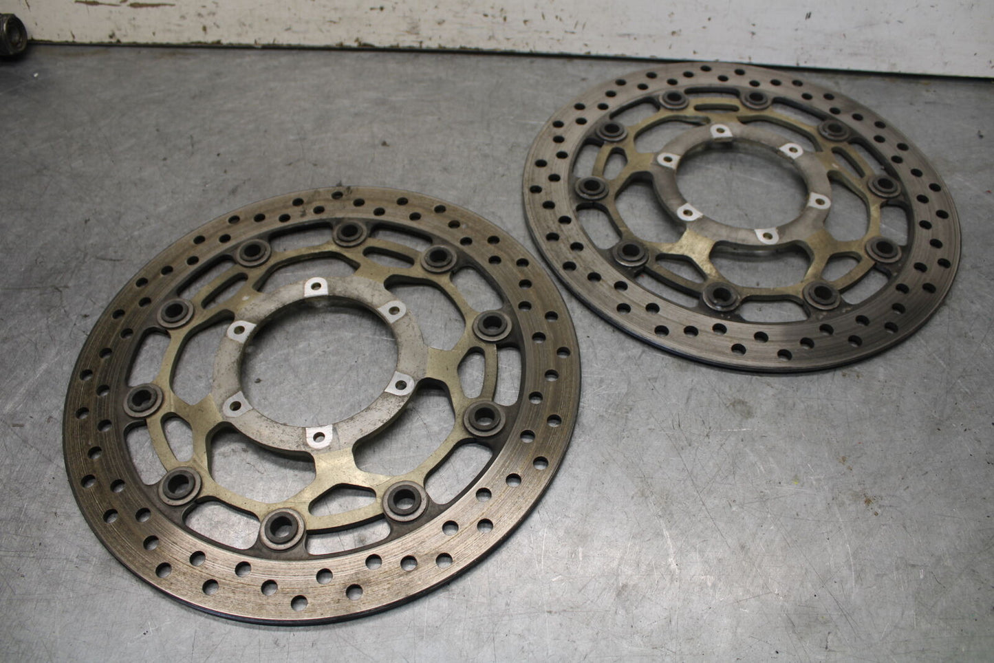 05-06 HONDA CBR600RR FRONT LEFT RIGHT BRAKE ROTORS DISCS 45120-MEE-D01  BB689