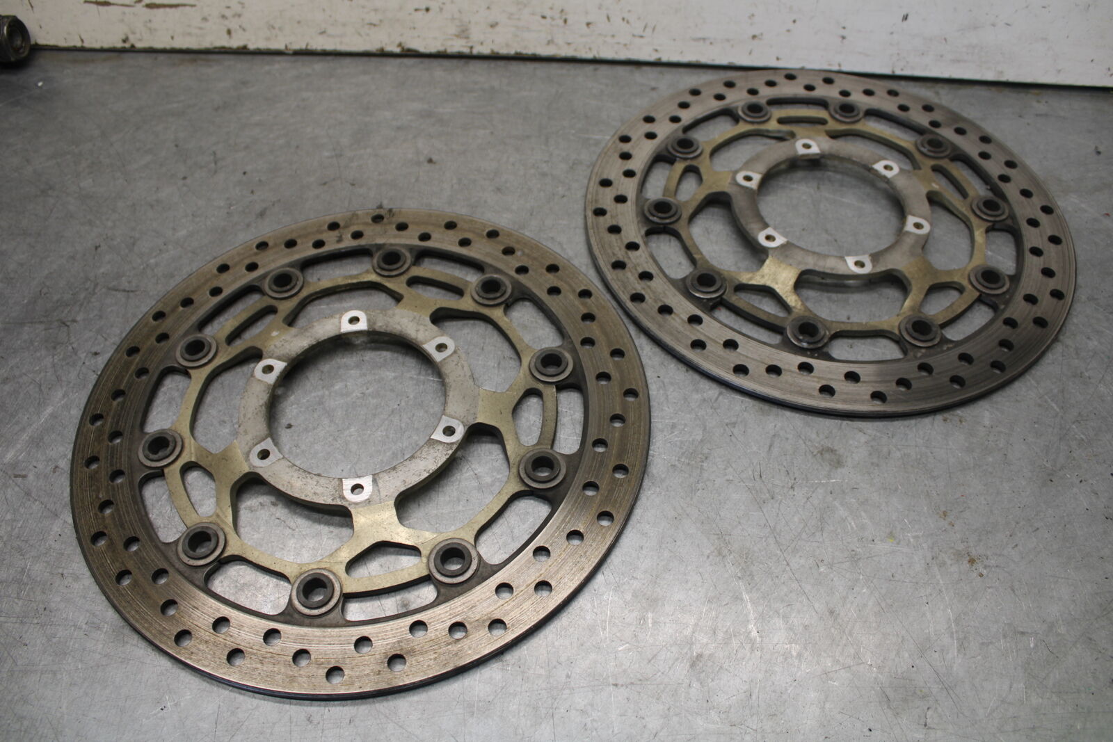 05-06 HONDA CBR600RR FRONT LEFT RIGHT BRAKE ROTORS DISCS 45120-MEE-D01  BB689