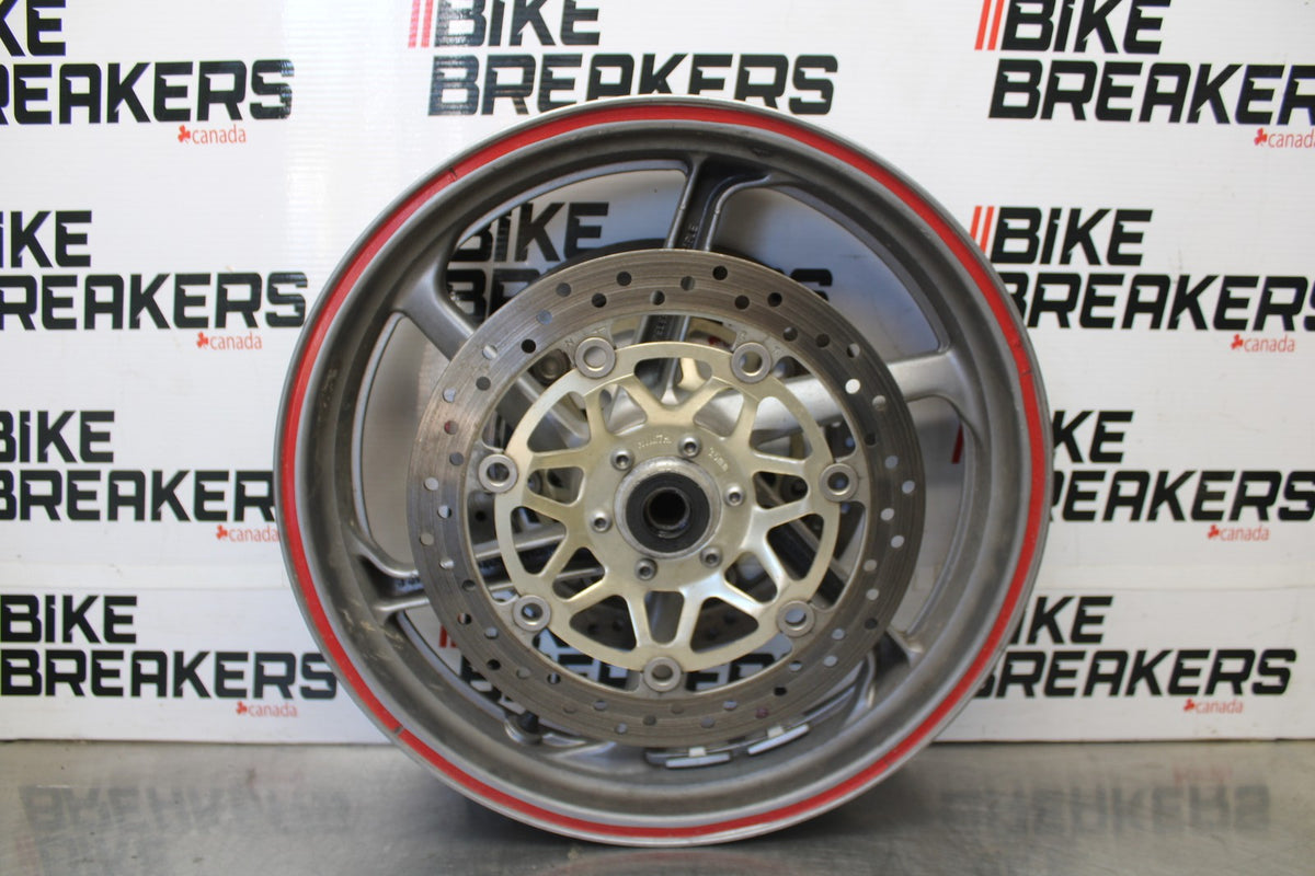 06-07 HONDA INTERCEPTOR 800 VFR800 FRONT WHEEL FRONT TIM & ROTORS BB917