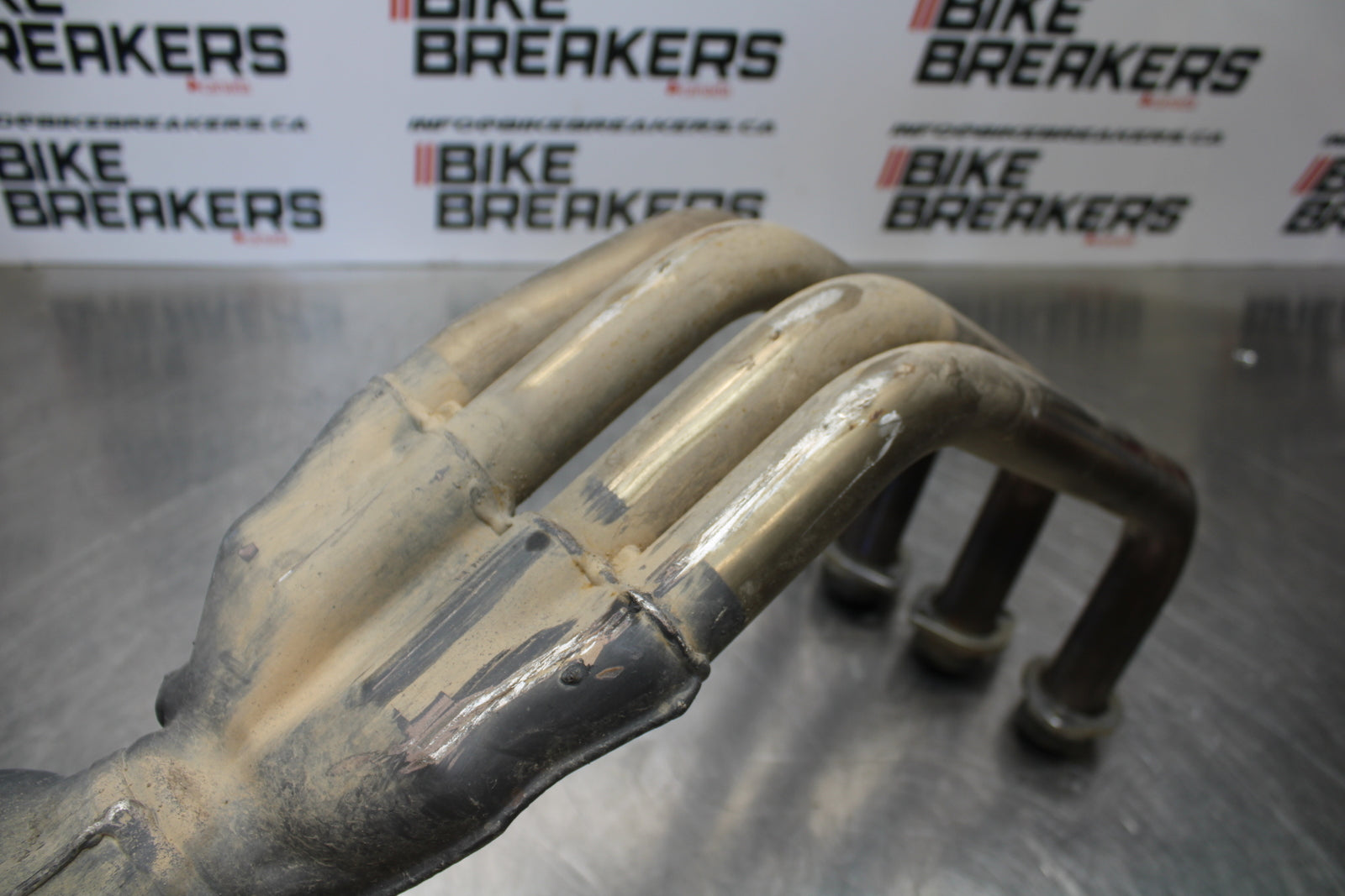 09-15 YAMAHA FZ6R FULL EXHAUST SYSTEM HEADERS PIPE MUFFLER BB161