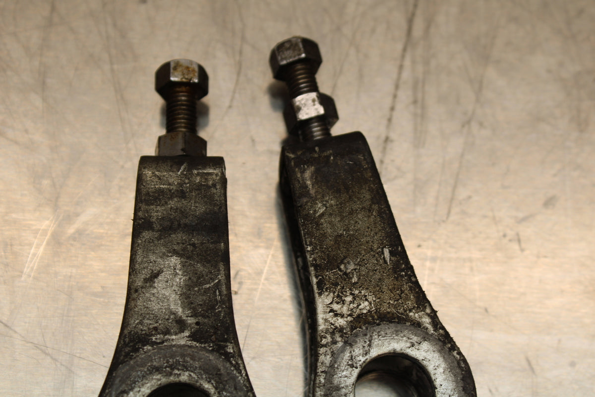 86 SUZUKI GS750ES SWINGARM CHAIN TENSIONER ADJUSTMENT BRACKETS  BB140