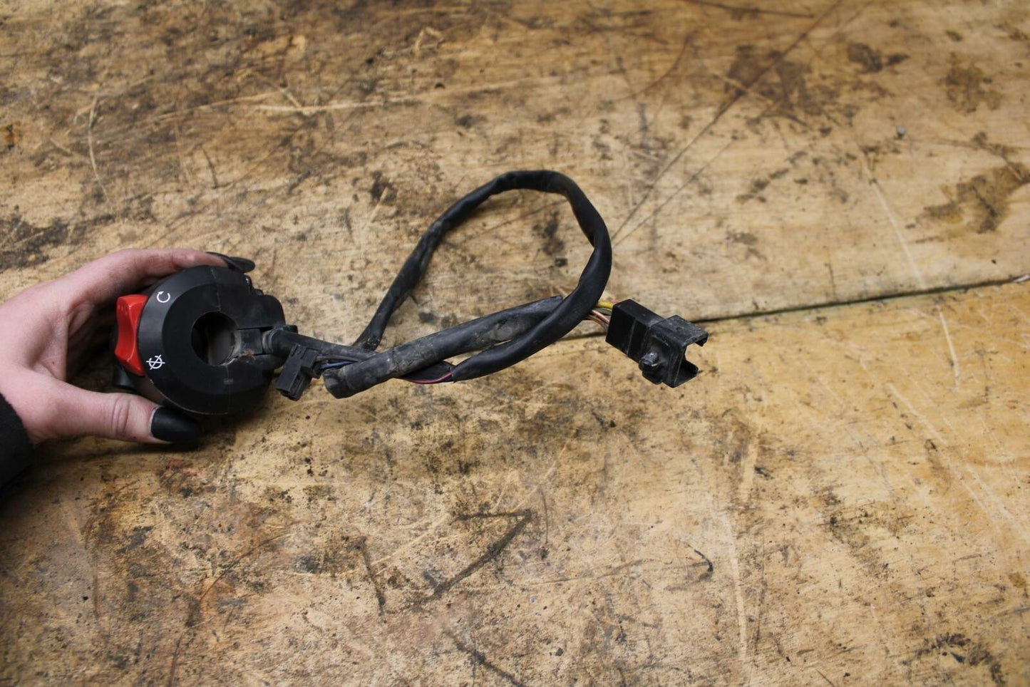 13-18 KAWASAKI NINJA ZX6R RIGHT CLIP ON HANDLE KILL OFF START SWITCHES BB342