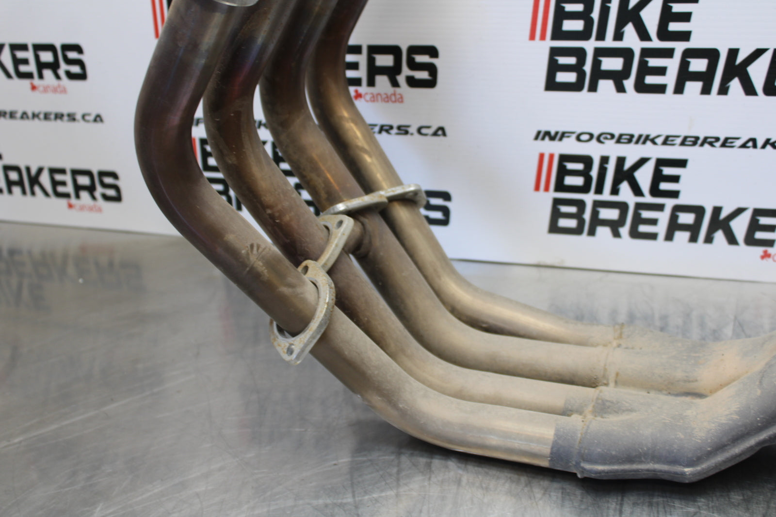 09-15 YAMAHA FZ6R FULL EXHAUST SYSTEM HEADERS PIPE MUFFLER BB161