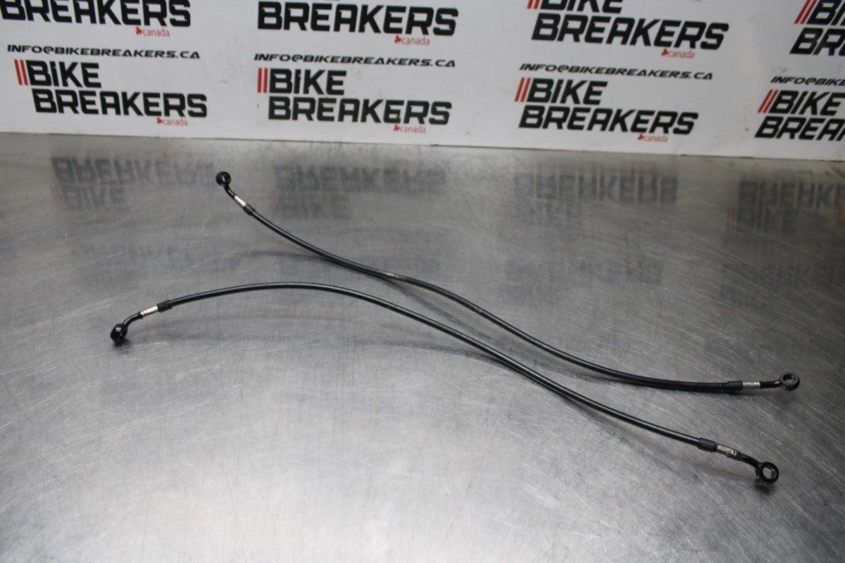 09 SUZUKI GSXR1000 BRAIDED FRONT BRAKE CALIPER HOSES LINES BB777