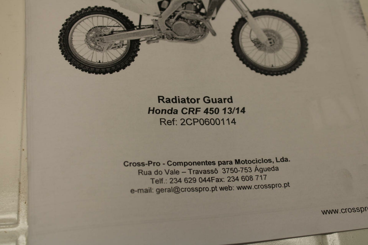 13-14 HONDA CRF450R CROSSPRO RADIATOR GUARD SHIELD 