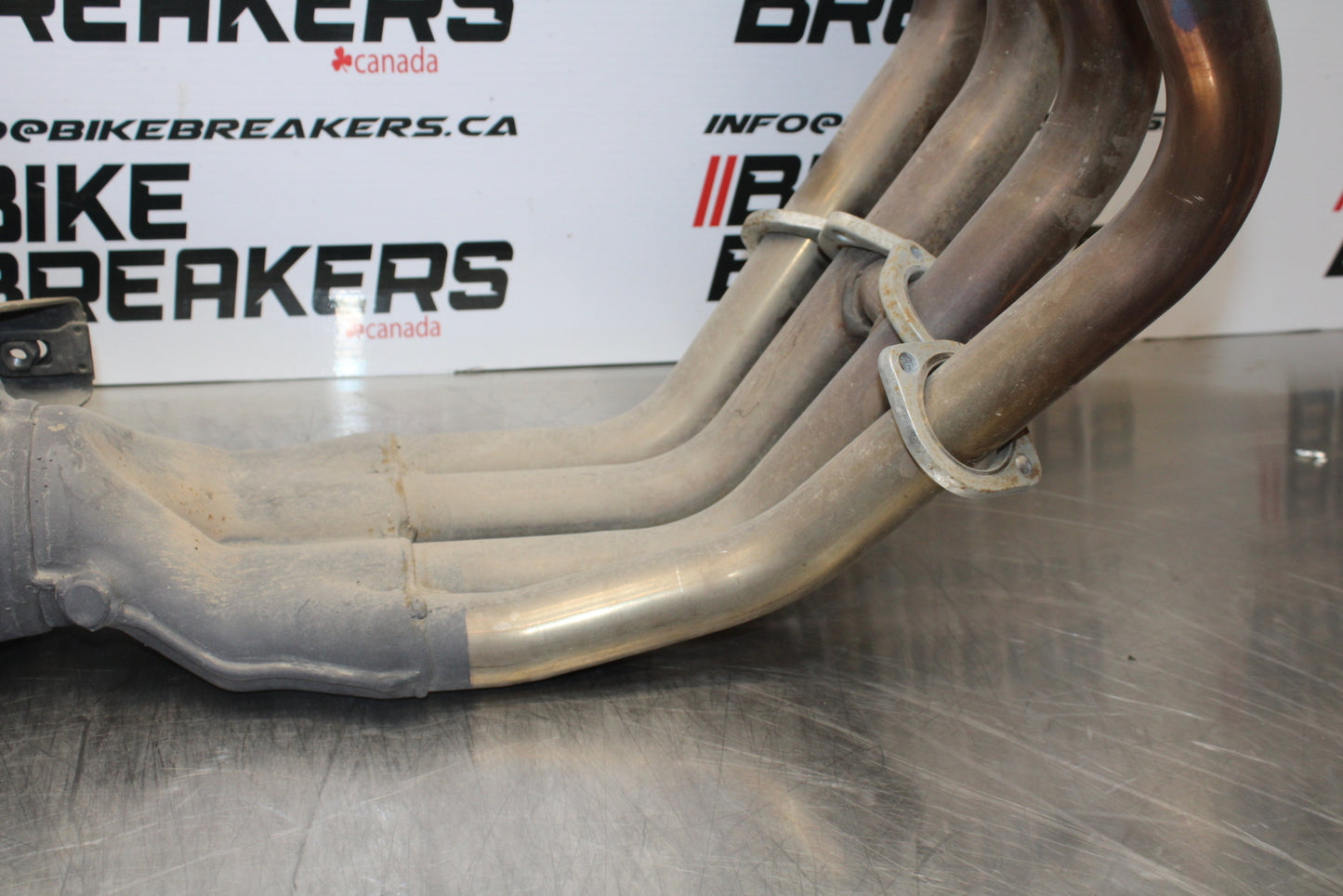 09-15 YAMAHA FZ6R FULL EXHAUST SYSTEM HEADERS PIPE MUFFLER BB161