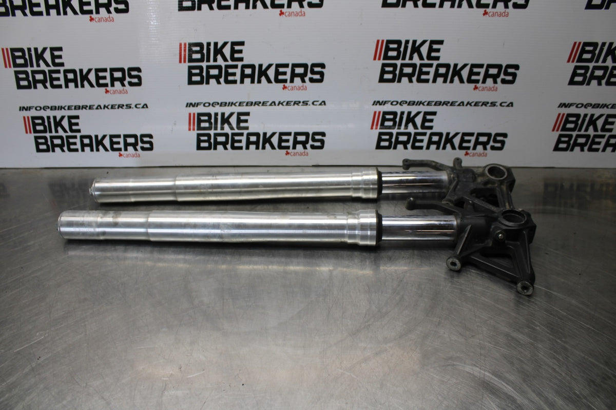 07-08 KAWASAKI NINJA ZX6R FRONT FORKS SHOCK SUSPENSION SET PAIR BB175
