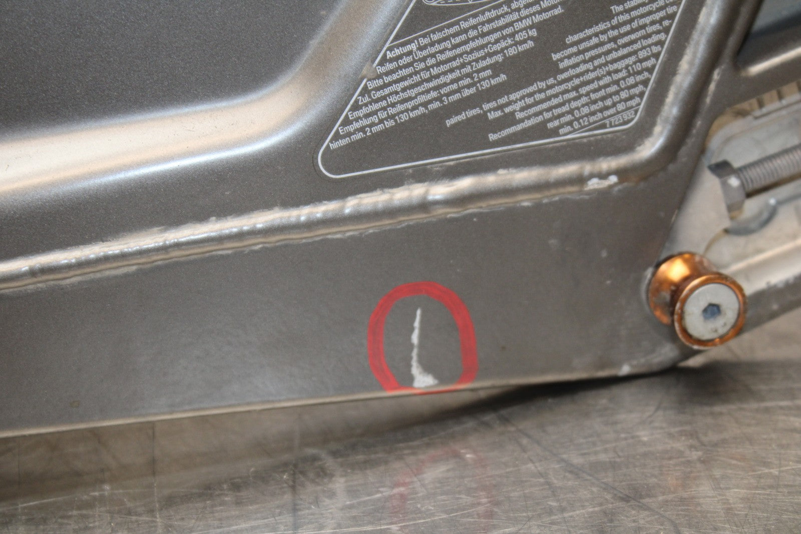 12-14 BMW S1000RR REAR SWINGARM BACK SUSPENSION SWING ARM BB204