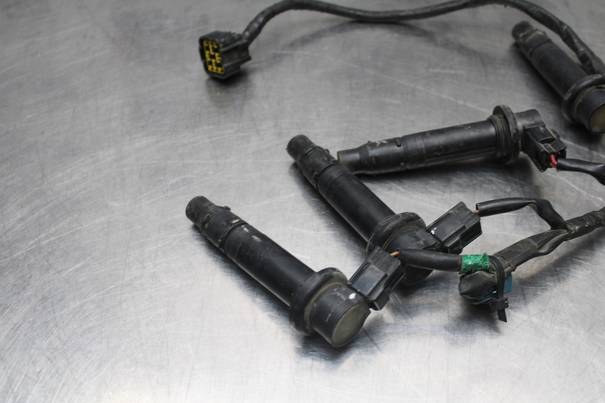 08-16 YAMAHA YZF R6 IGNITION COILS & COIL WIRING HARNESS WIRE LOOM BB798