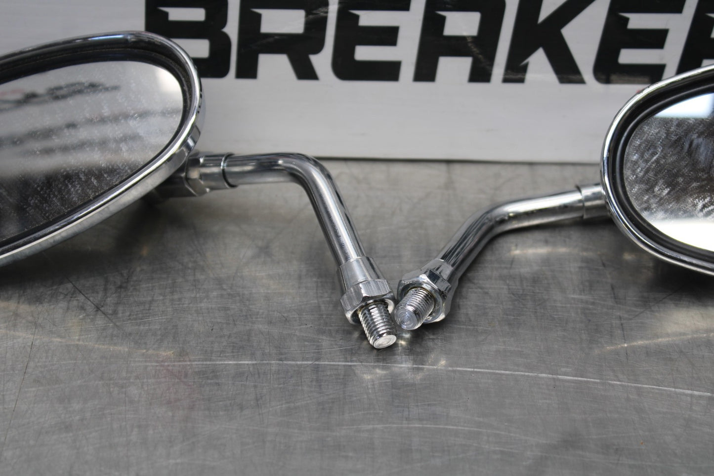 03-08 KAWASAKI VULCAN 1600 REAR VIEW MIRROR SET PAIR MIRRORS BB196