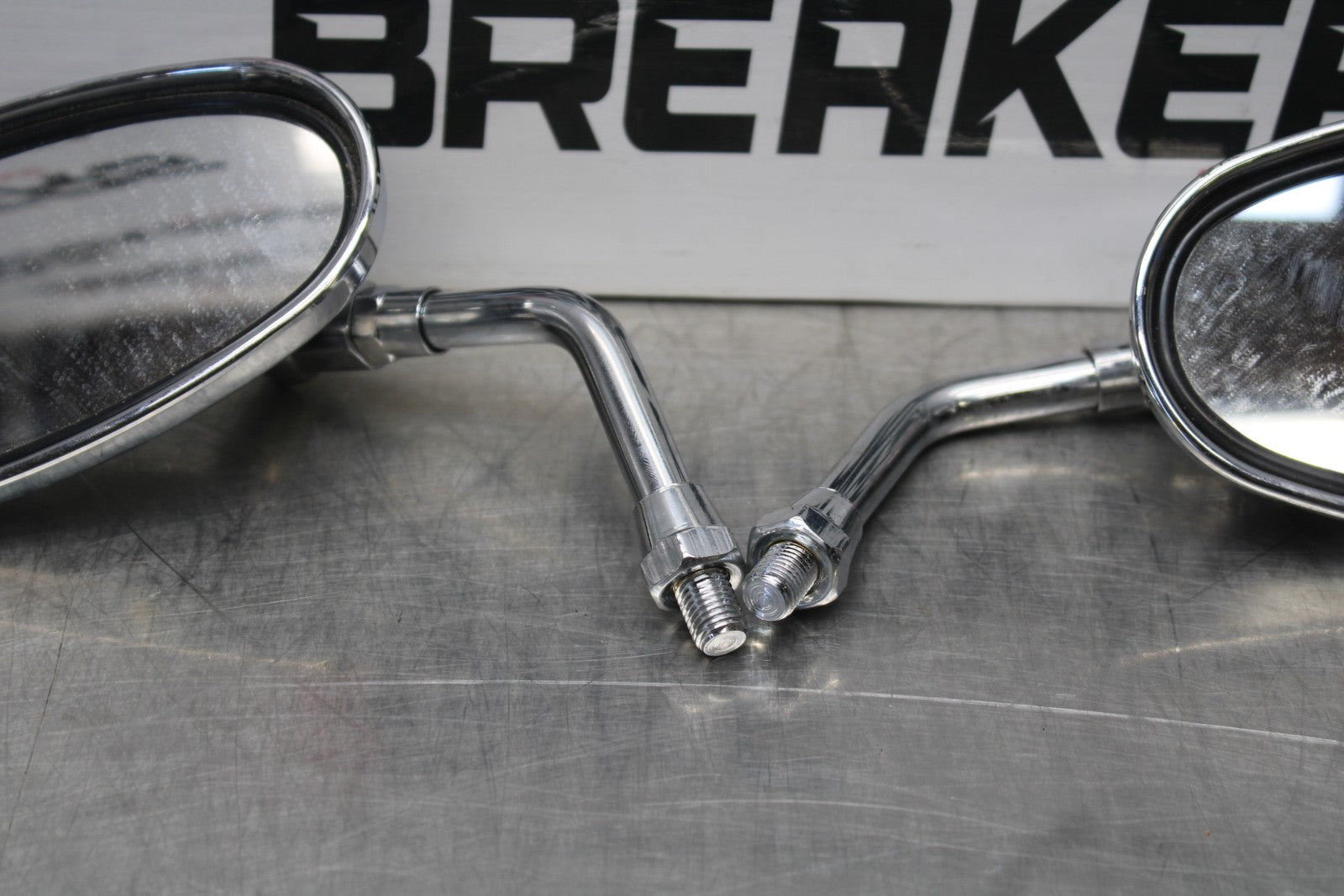 03-08 KAWASAKI VULCAN 1600 REAR VIEW MIRROR SET PAIR MIRRORS BB196