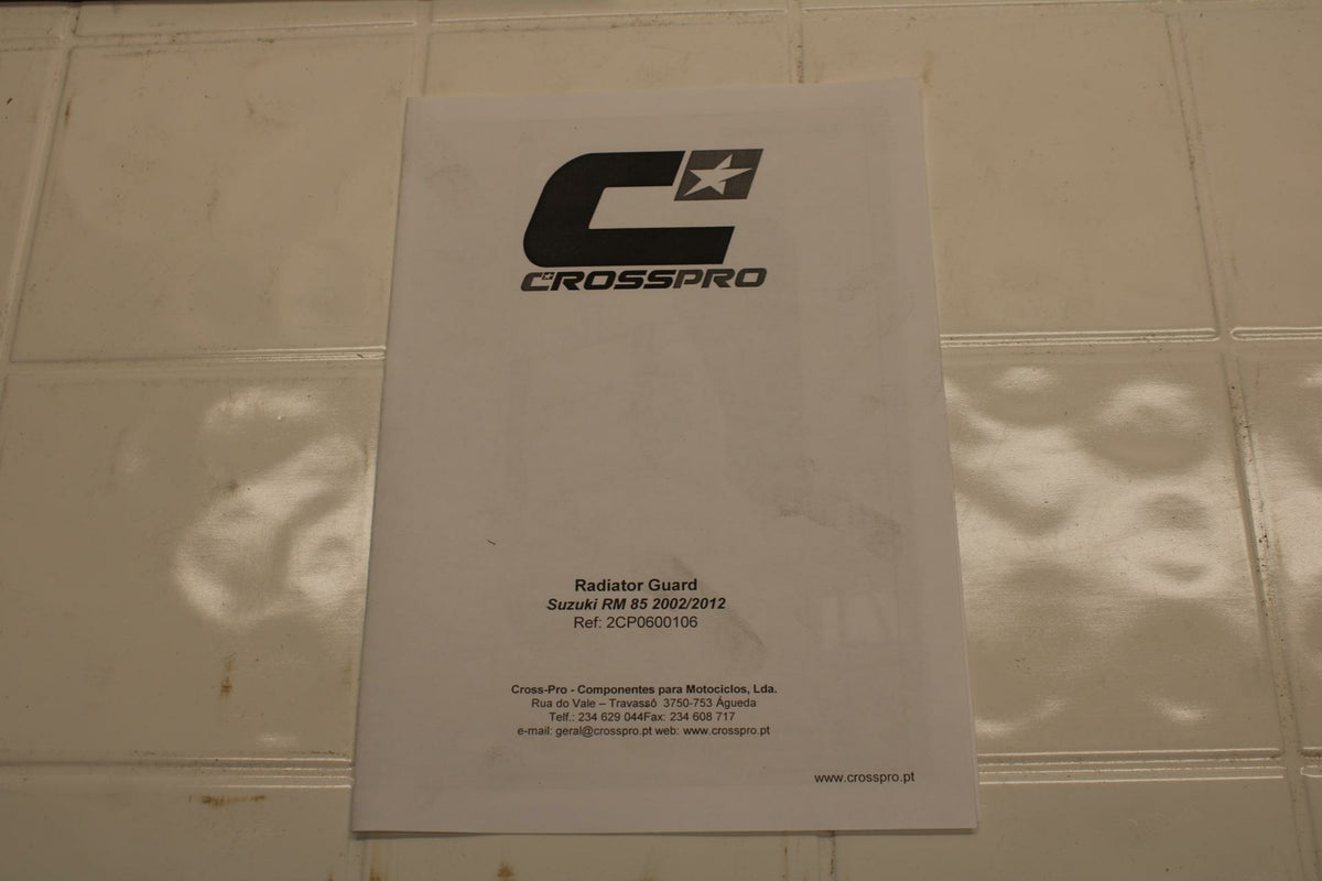 02-12 SUZUKI RM85 CROSSPRO RADIATOR GUARD SHIELD