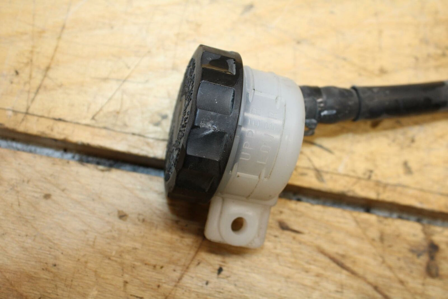 09-10 KAWASAKI ER-6N REAR BACK BRAKE MASTER CYLINDER W RESERVOIR BENT BB325