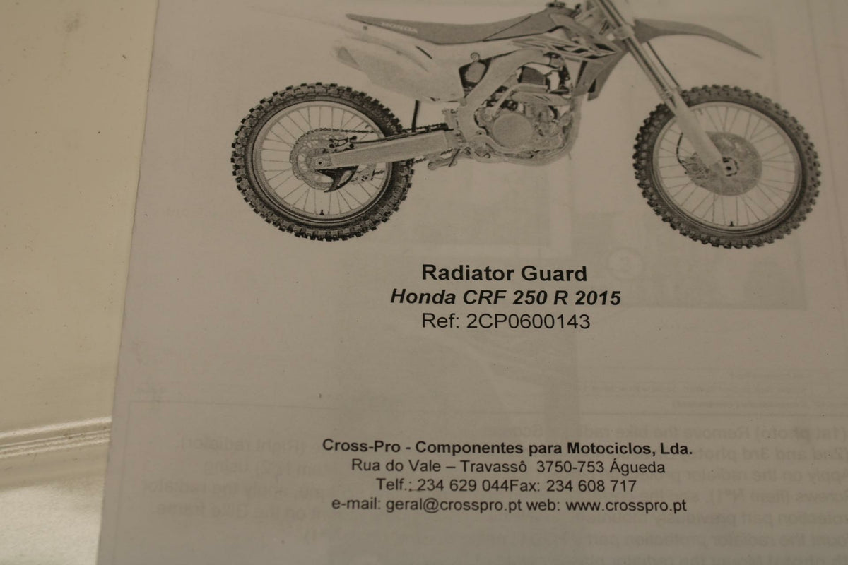 15 HONDA CRF250R  CROSSPRO RADIATOR GUARD SHIELD 