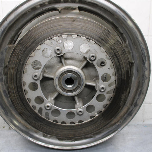 2003 Yamaha Vmax 1200 VMX1200 REAR ROTOR BACK BRAKE DISC AND WHEEL BB563