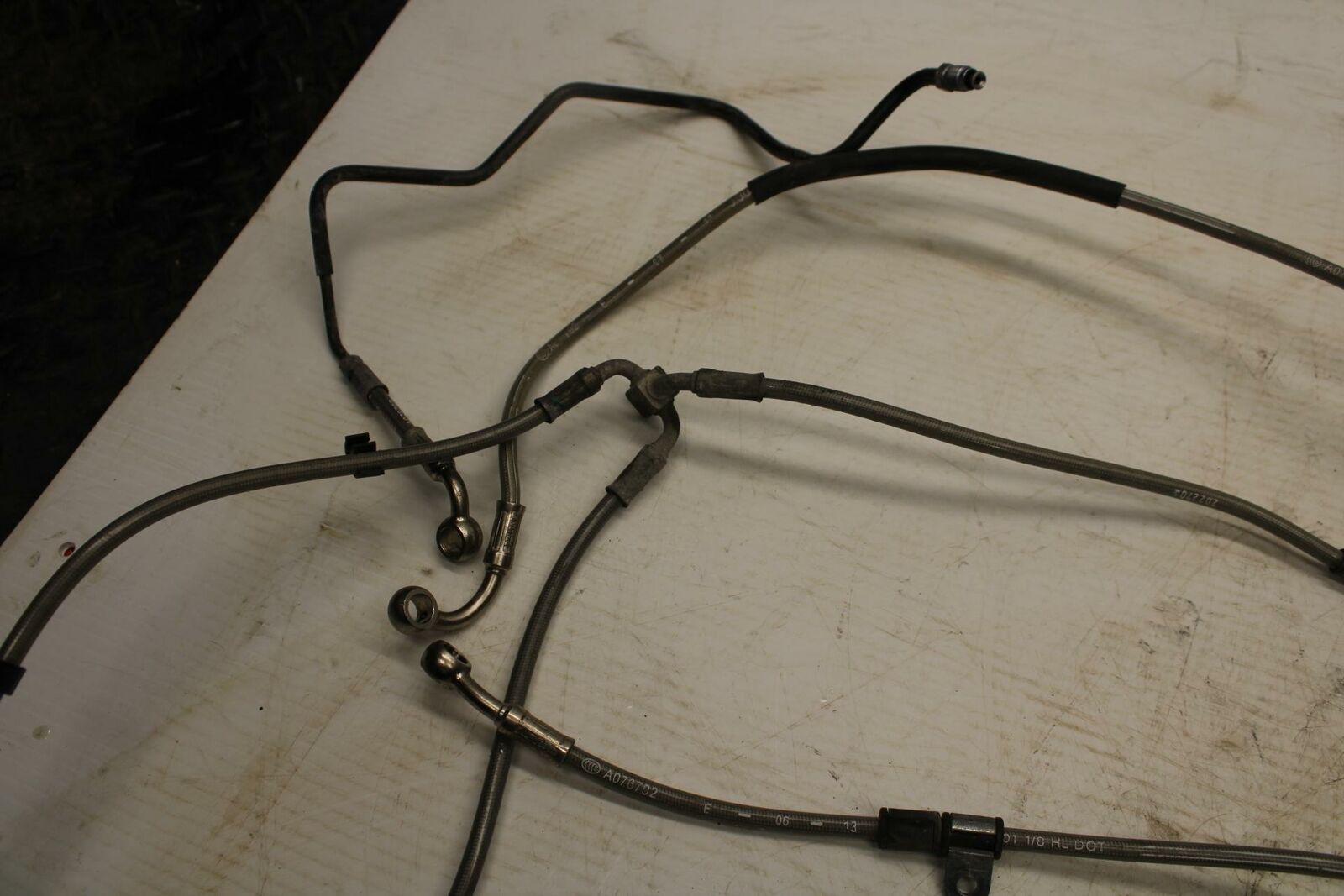 07-16 TRIUMPH STREET TRIPLE FRONT REAR BACK ABS HOSE SET LINES HOSES BB356