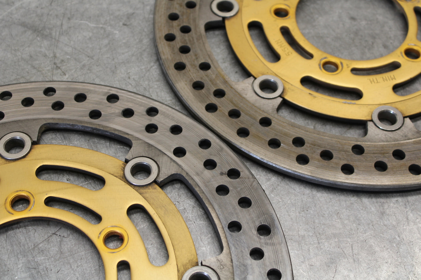 03-04 KAWASAKI NINJA ZX6RR FRONT LEFT RIGHT BRAKE ROTORS DISCS BB684